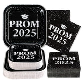 200 Pcs Prom Graduation Party Plates and Napkins - Grencian